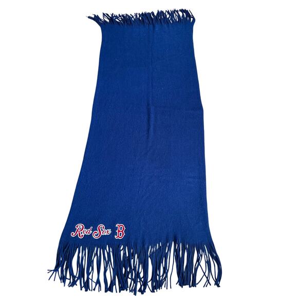 Boston Red Sox Blanket Scarf Wrap Blue With Tassels MLB Baseball Soft Warm - Picture 2 of 7